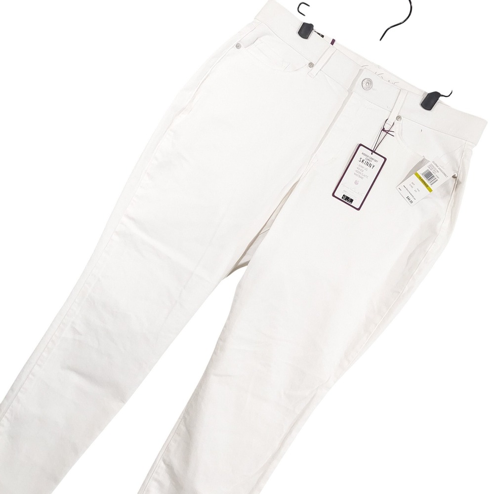 Gloria Vanderbilt Skinny Pants Women 14 Vintage White Curvy Hidden Comfort NEW
